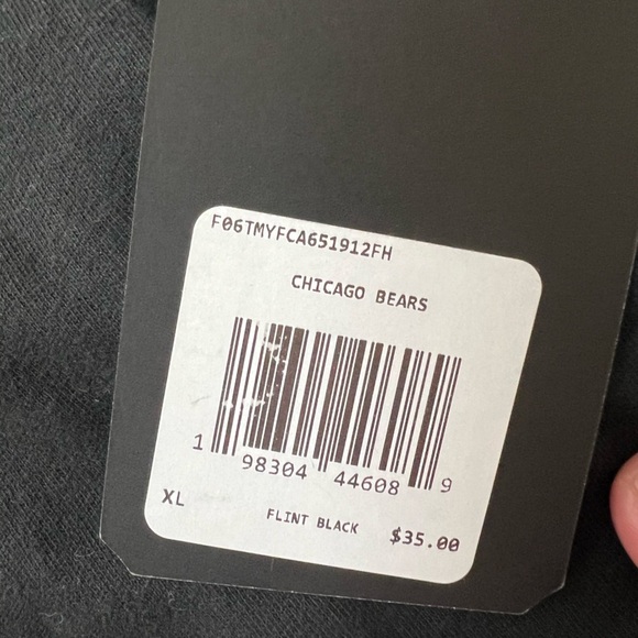 NWT 47 Brand Unisex Chicago Bears Franklin Tee in Flint Black in size XL - Picture 5 of 5